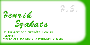 henrik szakats business card