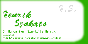 henrik szakats business card